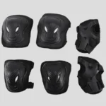 Black Skating Knee Wrist and Elbow Pads Set